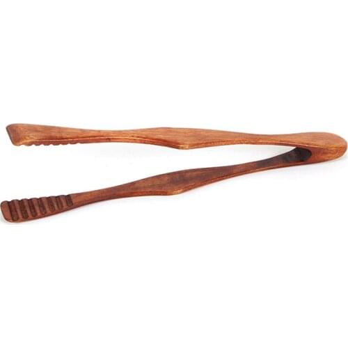 1 Pcs BBQ Tools 26.5cm Wooden Health and Environmental Protection Grilled Food Clip Barbecue Accessories Outdoor Portable Tongs