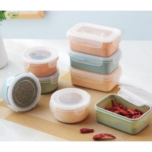 1PC Round Rectangle Microwave Lunch Boxs Food Storage Container Lunch Boxes Dinnerware Useful Kitchen Tools LF 196