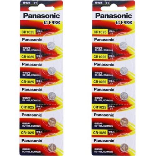 10pcs/lot New Original Panasonic CR1025 CR 1025 3V Lithium Button Battery Coin Cell Batteries