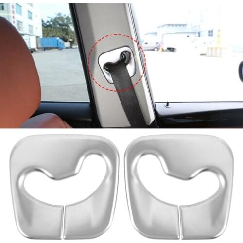 2pcs Car ABS Chrome Interior Molding Safety Belt Cover Trim Fits For BMW X3 F25 2011 2012 2013 2014 2015 2016 2017