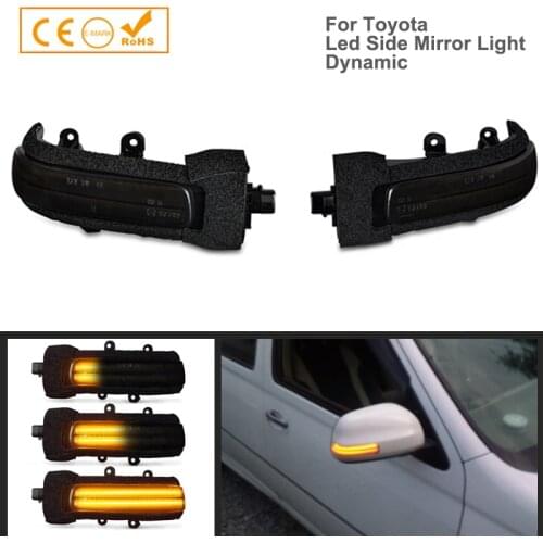 2Pcs Canbus Dynamic LED Side Mirror Light Turn Signal Lamp Auto Parts For Toyota 4Runner Highlander RAV4 Previa Alphard Vellfire