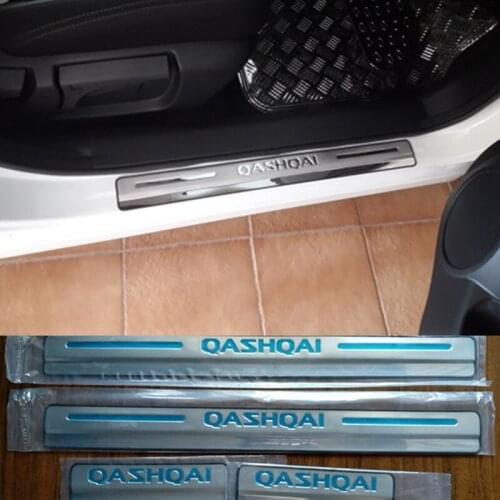Car Accessories For Qashqai Door Sill J11 Scuff Plate Stainless Steel Door Sills Pedal Car Styling Sticker 2015 2017 2019