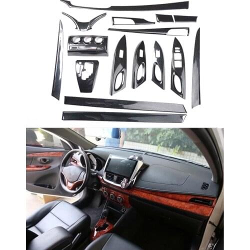 For Toyota Vios Yaris 2016 2020 Auto Accessories Agate Style Door Interior Center Console Windows Control Panel Stickers Kit ABS