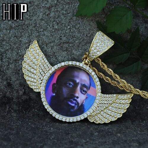 Hip Hop Custom Made Photo Memory Medallions Solid Iced Out Bling Cubic Zircon Necklace & Pendant For Men Jewelry Tennis Chain