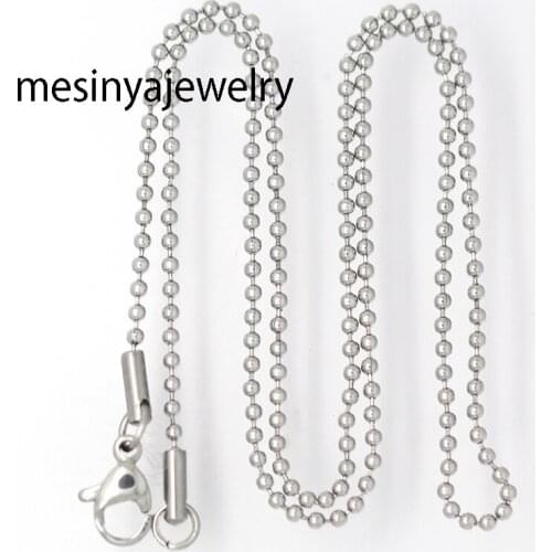 10pcs 1.5mm width silver stainless steel ball chain necklace for floating charm glass locket,no locket