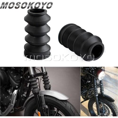 Black Fork Cover Gaiters Gators Boots 39mm Fork Tube Cover for Harley XL883 & Sportster 1200 1987-UP