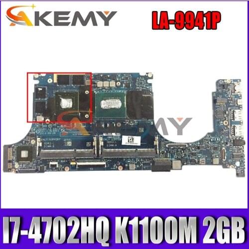 FOR DELL Precision M3800 Laptop Motherboard VAUB0 LA-9941P I7-4702HQ K1100M 2GB CN-0XYVM6 XYVM6 Mainboard notebook PC 100%Tested