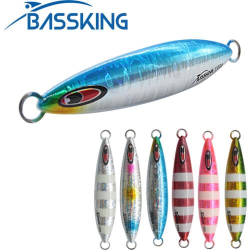 TAF NEW Metal Slow Jigging Bait 60g 80g 100g 120g Ocean Jig Spoon Luminous Sinking Hard Lure Trolling Wobblers