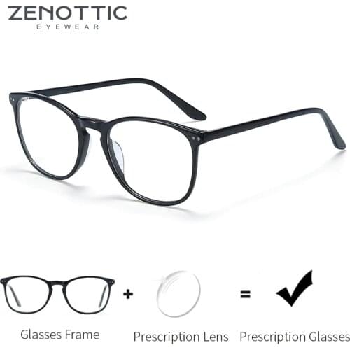 ZENOTTIC Acetate Prescription Progressive Glasses Men Optical Myopia Hyperopia Eyewear Anti Blue Light Photochromic Eyeglasses