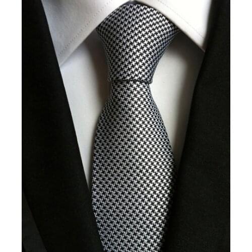8cm New Classic Ties Designer Black White Geometric Necktie for Gift