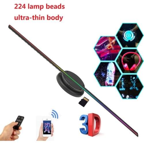 638 LED 3D WiFi Fan Hologram Projector 56CM WiFi Fan Holographic Advertising Light Machine Ultra-high-density Rotating Imagin