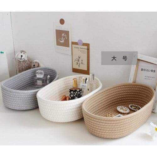Cotton Rope Storage Baskets Handmade Woven Dirty Clothes Laundry Basket Kids Toys Desktop Sundries Organizer Hamper