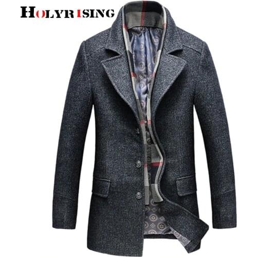Men Wool Coats Autumn Winter Casual Thick Warm Jackets Single Button Outwear Mens Jackets And Coats Solid Coffee Gray M-3XL
