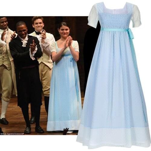 Hamilton Elizabeth Schuyle Dress Womens Colonial Lady Corset Styled Victorian Rococo Ball Gown Maiden Costume Medieval Dress