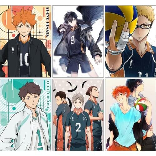 5D Full Round/Square Diamond Painting Anime Poster Volleyball Boy Diy Cross Stitch Mosaic Embroidery Home Bedroom Decoration