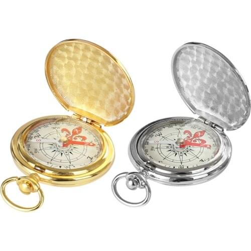 Portable Flip Cover Handheld Compass Camping Hiking Hunting Boating Survival Navigation Compact Bronze Shell Compass