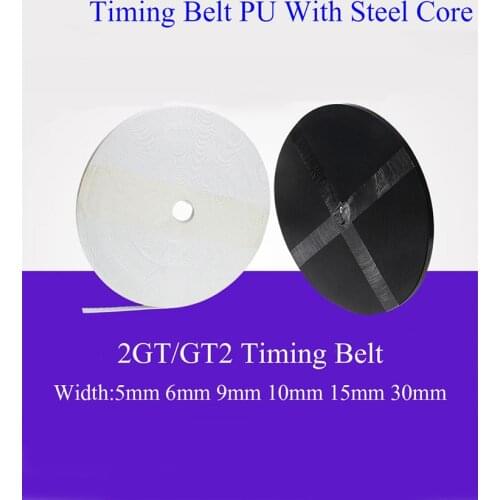 POWGE 2GT Open synchronous belt 2GT-6 width 4/6/9/10/15mm polyurethane Steel PU GT2 Timing belt Small backlash 3D printer
