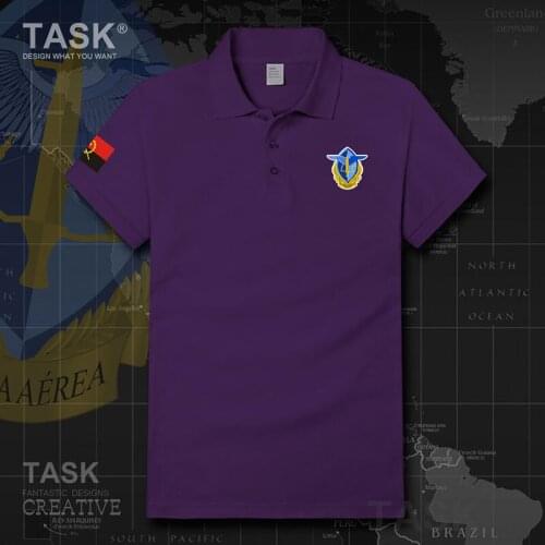 Air Force Republic of Angola Angolan AGO AO Short sleeve shirt T-shirt military air force printed cotton Slim Fit Polo shirt Men