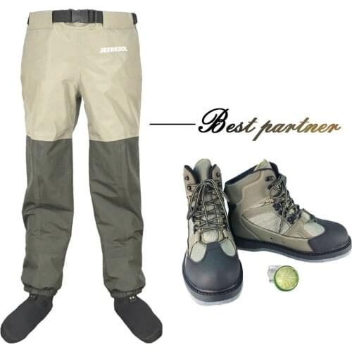 Fly Fishing Waders Pants Outdoor Hunting Wading Pants and Shoes Aqua Sneakers Overalls Felt Sole Fishing Boots Rock Shoes FYM1