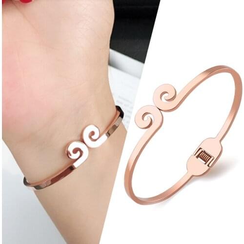 Silver Hand Bracele Golden Hoop Couple Bracele Womens Stainless Steel Bracele For Lp Wholesale Man Jewelry 2021 trend novelties
