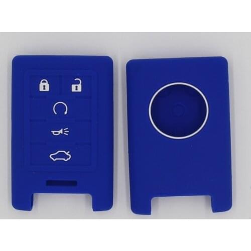 Silicon Rubber car key fob protect skin cover case set cap for Cadillac ATS CTS DTS Escalade SRX XTS Remote shell repair pad