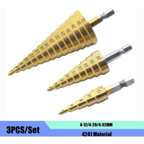 4241 Material Hexagonal Shank Step Drill/Pagoda Drill/Twist Drill Steel Plate Hole 4-12