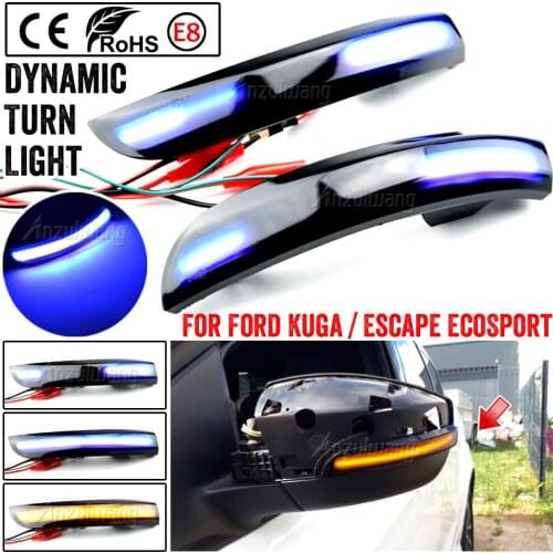 For Ford Kuga Escape EcoSport 2013-2018 LED Dynamic Turn Signal Light Side Rear-View Mirror Indicator Blinker