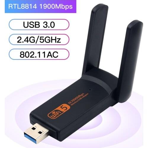 USB WiFi Adapter 1900Mbps Dual Band Wireless Receiver For Win7/8/10 Mac OS Network Card With Antennas For PC/Laptop/Desktop