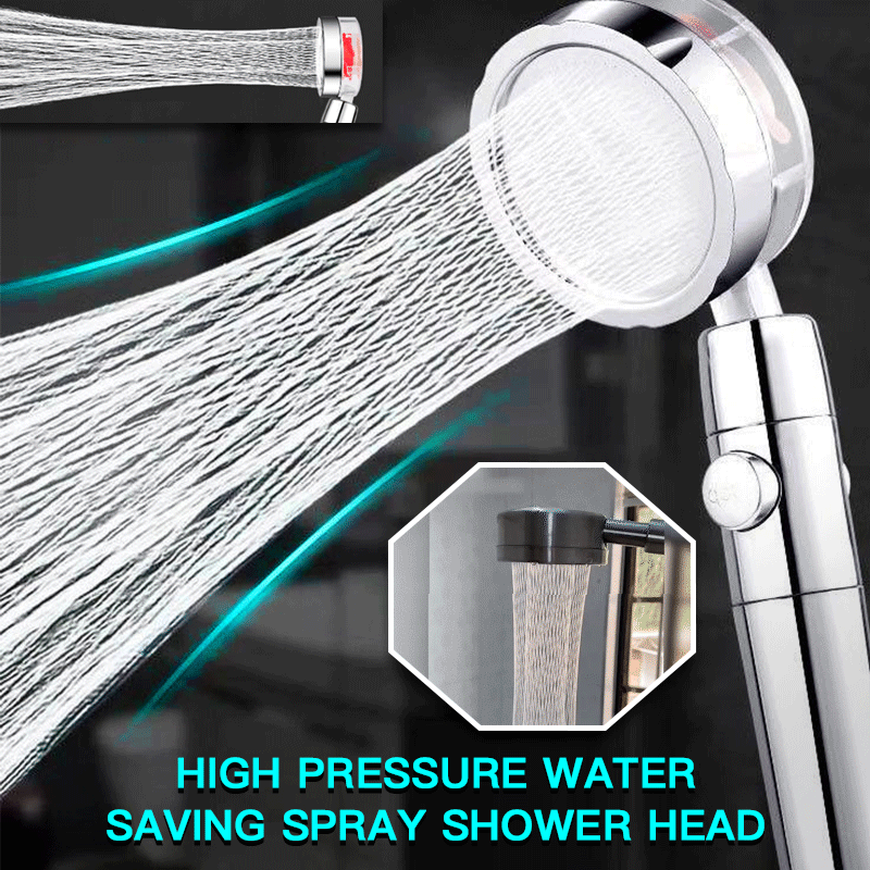 High Pressure Water Saving Rainfall Shower Head 360 Rotated Powerful Propeller Turbo Boost Spray Bathroom faucet Accessories