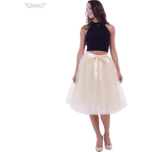 Adult ivory color knee length Tulle Skirt, beige Tulle Skirt Women, Bridesmaid Skirt, cream Tutu Skirt