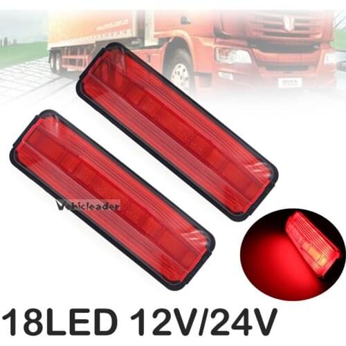 2pcs Car Tail Brake Red Light Tail Light 18LED Rear Brake Lamp 12V/24V Stop Turn Indicator Truck Trailers Van Reverse Indicator