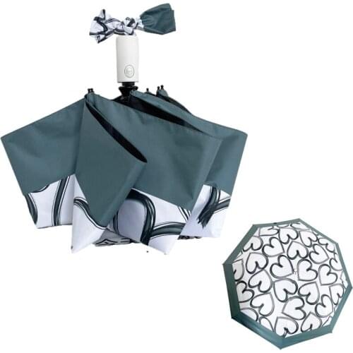 Automatic Umbrella Women Men Windproof Romantic Love Heart Folding Umbrellas Anti UV Sunscreen Sun Umbrella UPF50+ Mini Parasol