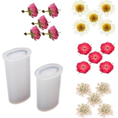 1 Set Crystal Epoxy Resin Mold with Dried Flowers Cigarette Lighter Silicone Mould for DIY Crafts Cigaret Lighter Casting Tool