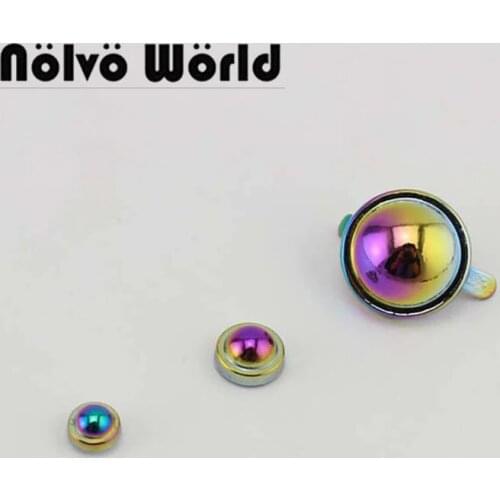 10-50-100pcs Rainbow rivet 6-8-15mm Head Feet Solid Rivets Fasteners Leather Crafts Bags Belt Strap nice rivets