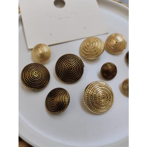 10pcs golden gold color metal buttons garment coat sewing accessories buttons for clothing crafts