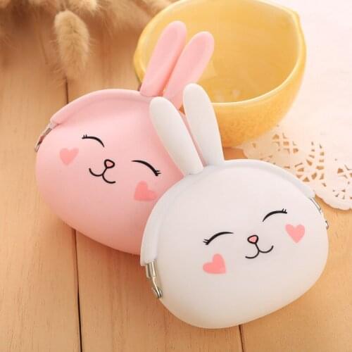 Free ship!1lot=10pc!Cute Rabbit coin bag / animal cartoon silicon mini Purse/small pouch/pencil bag