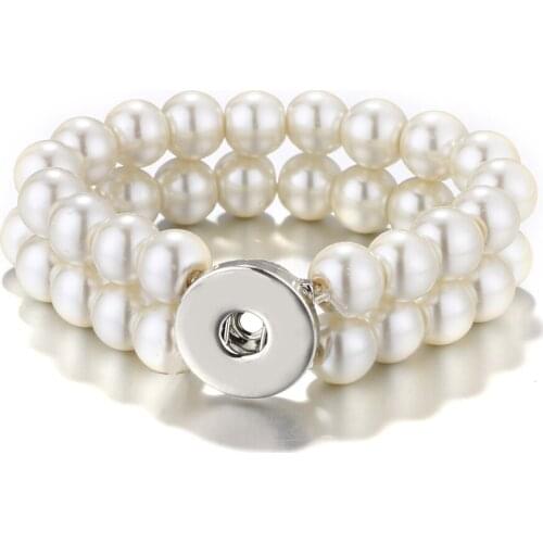 New Snap Jewelry Multilayer 10mm Crystal Bead Snap Button Bracelet Fit 18mm Snap Buttons Jewelry Summer Beaded Bracelet