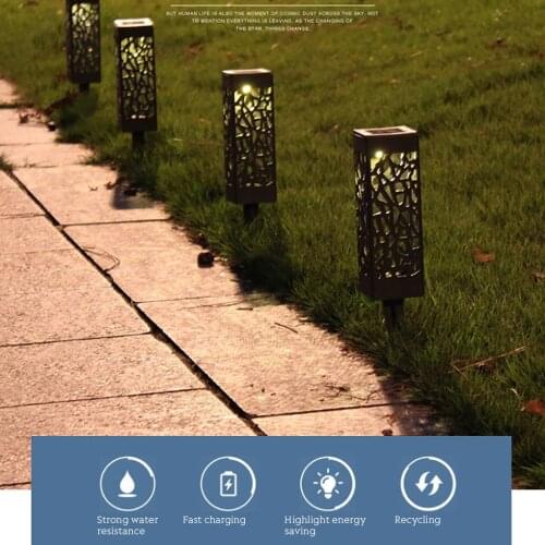 Solar Lawn Light Decoration Solar Garden Lights Hollow Lawn Lamp Outdoor Pathway Lamp Waterproof Garden Solar LED Light