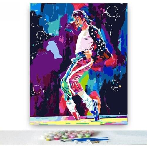 DIY colorings pictures by numbers with colors Painted Michael Jackson picture drawing painting by numbers framed Home