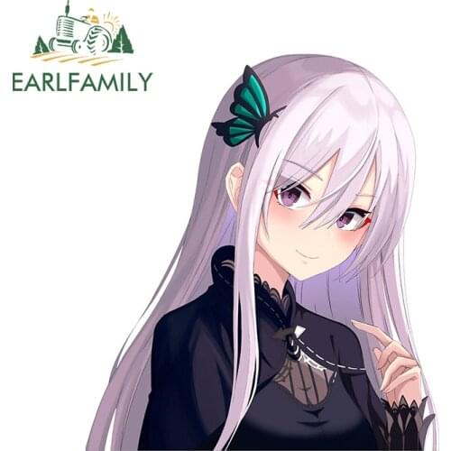 EARLFAMILY 13cm x 12cm for Re Zero Isekai Car Sticker Motorcycle Car Bumper Window Stickers DIY Waterproof 3D Vehicle Decal