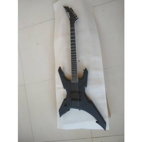 Free Shipping, Black Shaped Electric Guitar, String String Back, Customizable