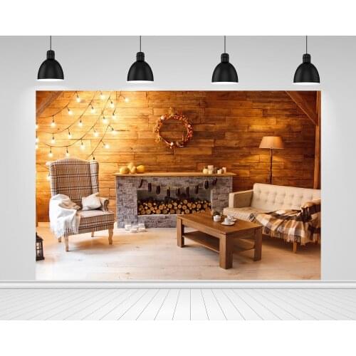 Scopiso Photographic Backdrops Warm Interior Fireplace Christmas Party Decoration Photography Photo Background Studio Props