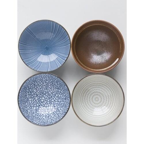 Japanese Style Ceramic Tableware Dinner Rice Bowl Instant Noodles salad Bowl Disposable Noodle Soup Bowl Dinnerware