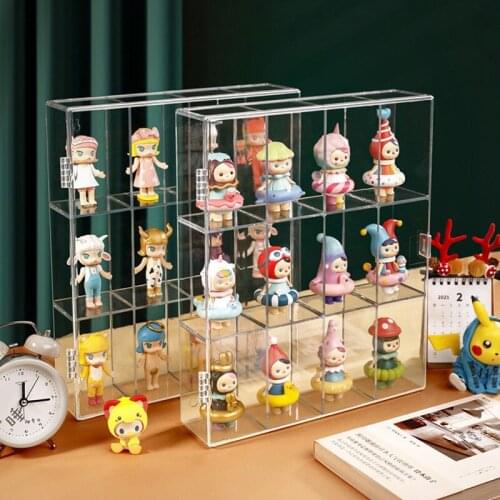 Toy Storage Box Anime Figure Rack Dustproof Transparent Plastic Single Display Cabinet Doll Organizer Gifts for Child and Friend