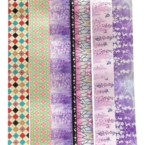 5yards Colorful Flower Printed Grosgrain Ribbon for DIY Craft Hair Bow Card Gifts Wrapping Clothes Sewing Accessories