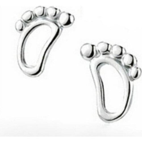 Creative 925 Sterling Silver Jewelry Korean Exquisite Fashion Feet Small Stud Earrings Factory Direct Wholesale SE88