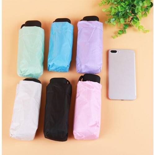 Mini Pocket umbrella Sunny and Rainy Five Folding Umbrellas Portable Female Gift 1Pcs Waterproof Anti-UV Small Sun Parasol