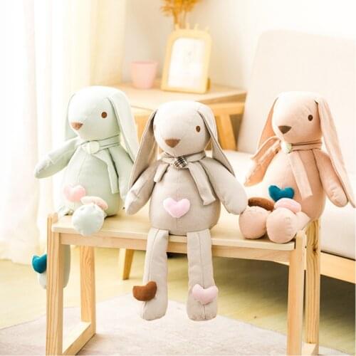 55CM Cute Cartoon Long Ears Rabbit Plush Doll Baby Soft Accompany Toys Kid Sleeping Mate Stuffed Bunny Plush Pillow Girl Gift