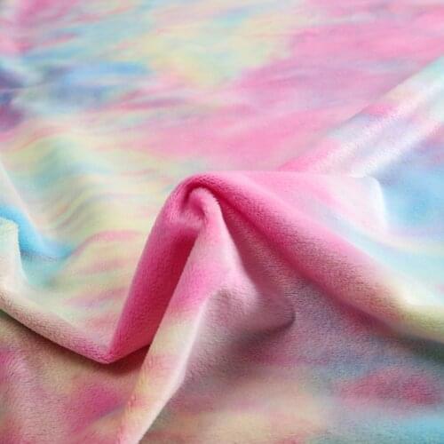 Fashion Soft Plush Fabric Tie-Dye Design Winter Fabric By Yard For Sewing Winter Clothing TJ1187