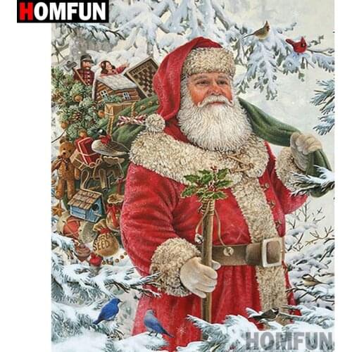 HOMFUN Full Square/Round Drill 5D DIY Diamond Painting "Santa Claus" 3D Diamond Embroidery Cross Stitch Home Decor A19028